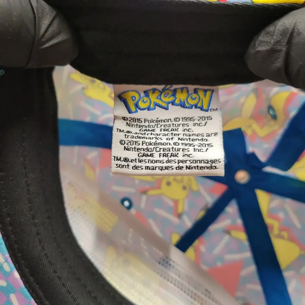 Pokemon Pikachu All Over Print Snapback Hat Nintendo 2015 Anime Gaming OSFA